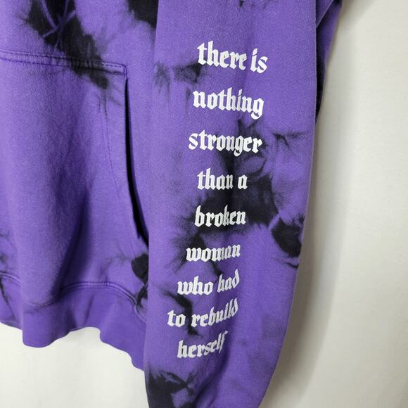 Beautiful Disaster Purple Tie Dye Know My Story Pullover Hoodie Size Curvy 2XL - Picture 6 of 10